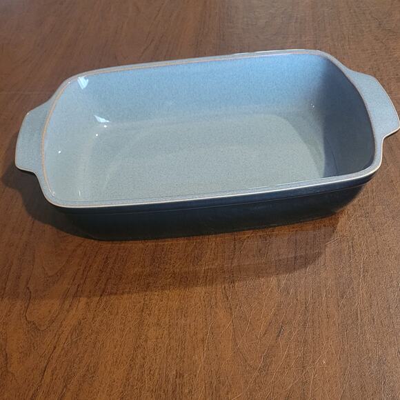 DENBY England Large Deep Baking Dish Grey Blue Casserole Lasagna Pan - Picture 1 of 6